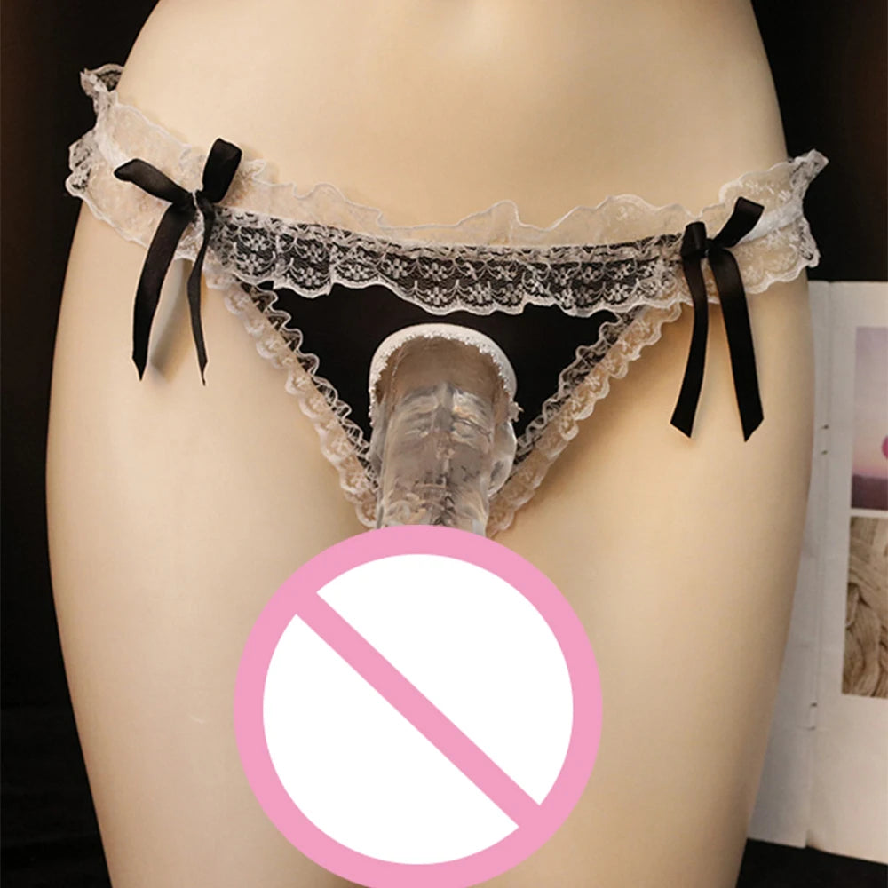 Galleryman.com - Men Women Sexy Panties Open Hole Front Back Underwear Black