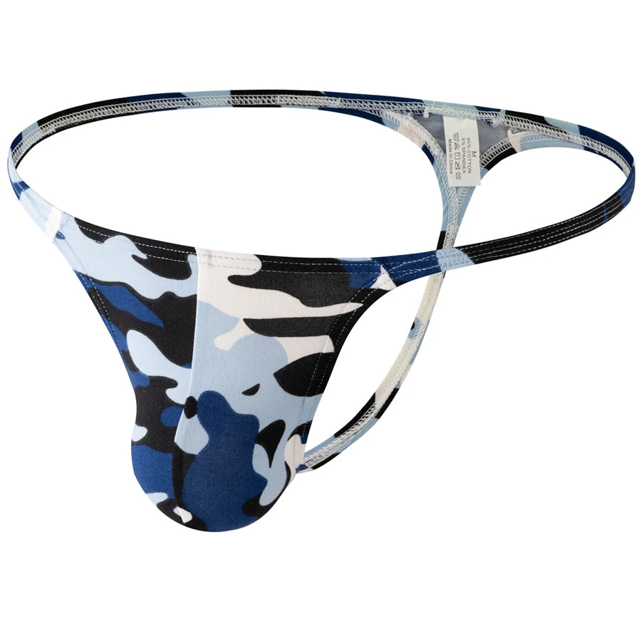 galleryman.com - Men Sexy Camouflage T - Thong Underwear Blue