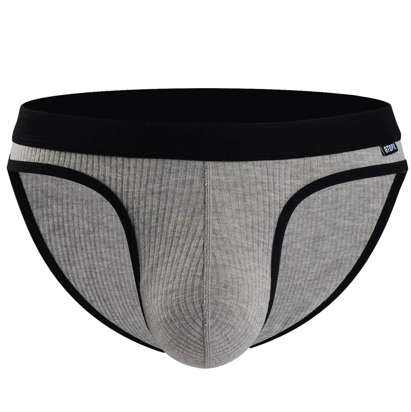 Men's Briefs with Raised U Convex Pouch in Gray by Gallery Man