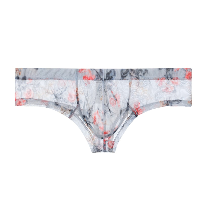 Men's Transparent Perfect-fit Print Briefs Panties in White by Gallery Man