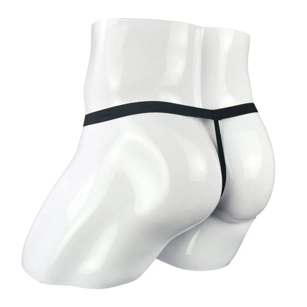 galleryman.com - Men's Thong Zipper Open Pouch Leather