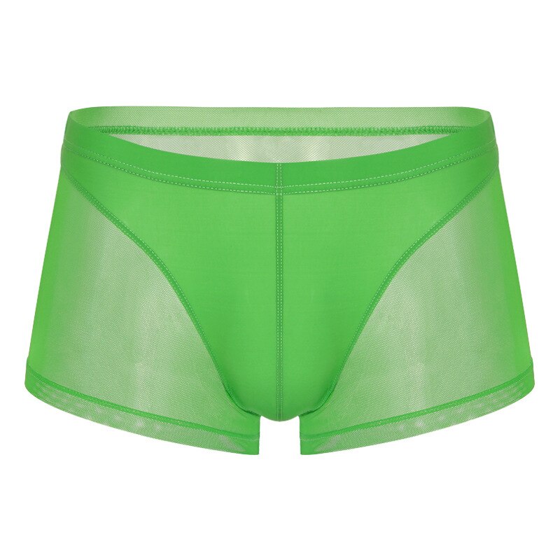galleryman.com - Men Boxer Briefs Translucent Mesh Underwear Green