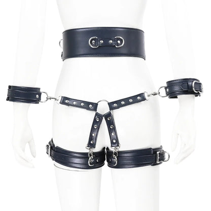 Bondage Set Include Waistband, Wrist & Thigh Cuffs