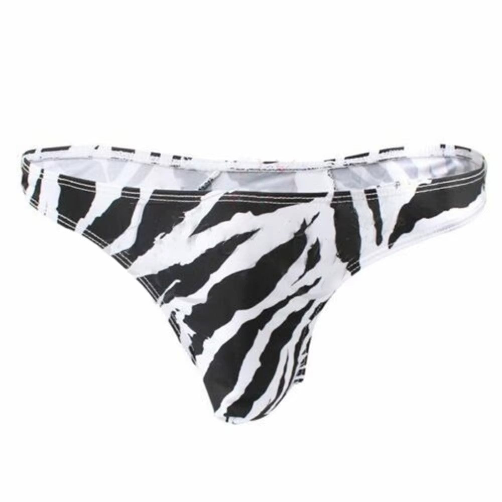 Men Swimwear Zebra Printed Briefs