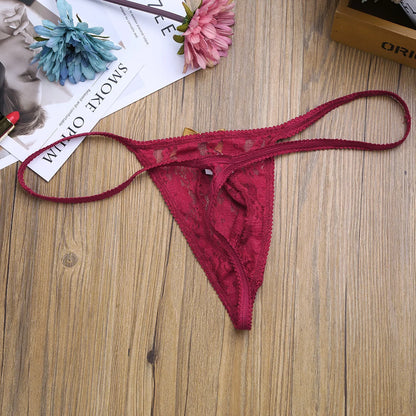 Men Sexy Panties Lingerie Lace Underwear with Bulge Pouch Design