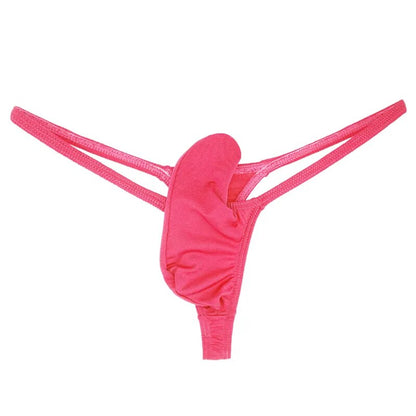galleryman.com - Men Sexy Elephant Nose Thong Pouch Underwear Rose Red