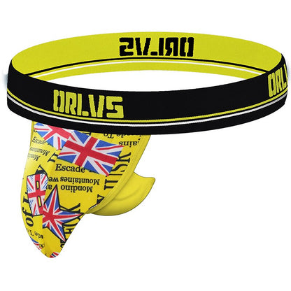 galleryman.com - Men's Sexy Belt Jockstrap Raised Pouch Underwear Yellow
