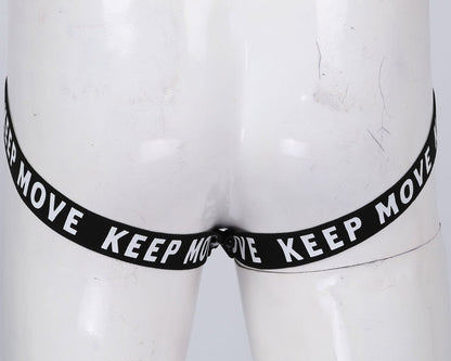 galleryman.com - Men Patent Leather Jockstrap Front Hole Underwear Black