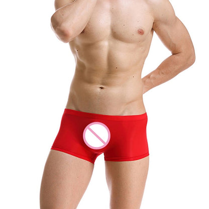Sexy Male Boxer Shorts Super Thin Translucent Underwear