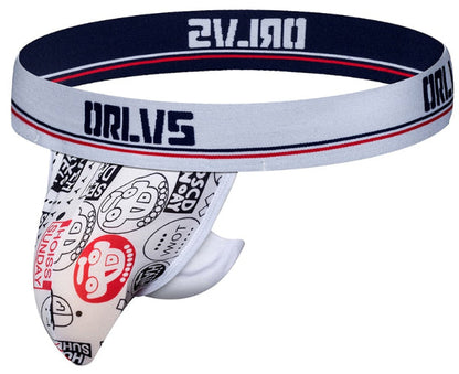 galleryman.com - Men's Sexy Belt Jockstrap Raised Pouch Underwear White