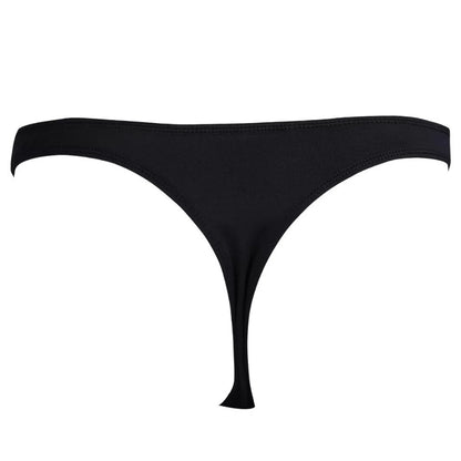 galleryman.com - Men's Sexy Leather Thong Open Zipper Front Black