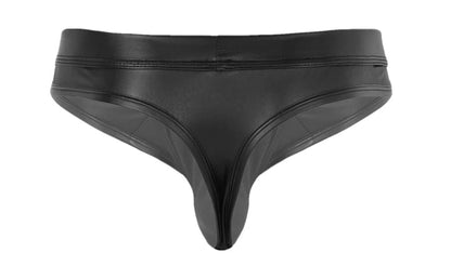 galleryman.com - Men Fetish Thong Leather Open Crotch Underwear Black