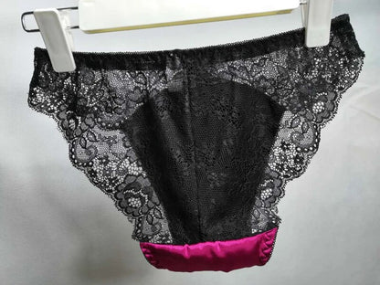Men's Lace Satin Stretchy Sexy Panties Underwear