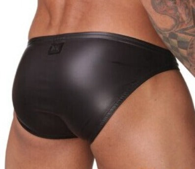 Men's Leather Big Pouch Briefs Underwear