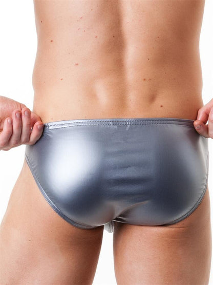 Men's Leather Big Pouch Briefs Underwear