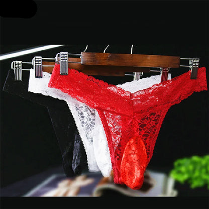 galleryman.com - Men Sexy Lace Thong Panties Lingerie