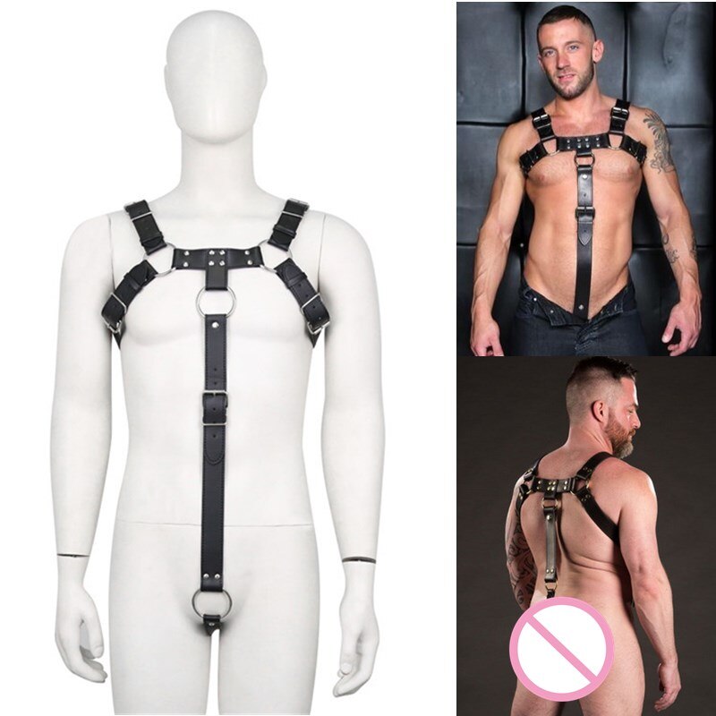 Men Hot Leather Harness Body Bondage Belt Strap BDSM Fetish Underwear