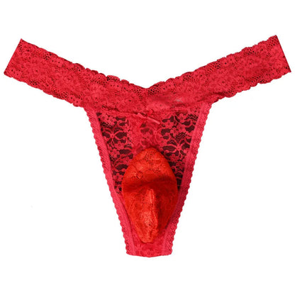 galleryman.com - Men Sexy Lace Thong Panties Lingerie Red