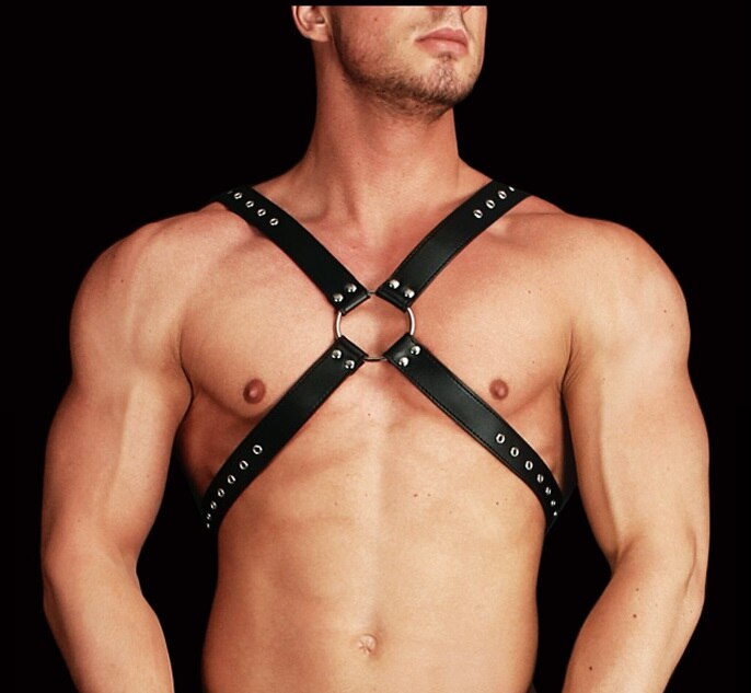 Men Hot Leather Harness Body Bondage Belt Strap BDSM Fetish Underwear