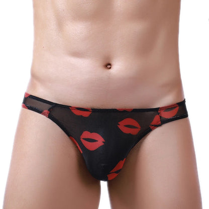 galleryman.com - Men Sexy Kisses Thongs Briefs Mesh Underwear Black