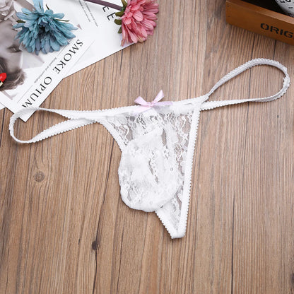 Men Sexy Panties Lingerie Lace Underwear with Bulge Pouch Design