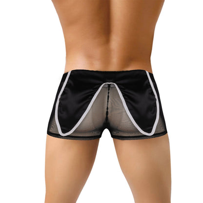 Male Waiter Tuxedo Boxer Briefs Mesh Lingerie Underwear