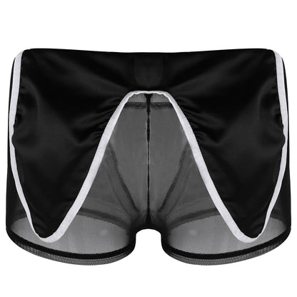 Male Waiter Tuxedo Boxer Briefs Mesh Lingerie Underwear
