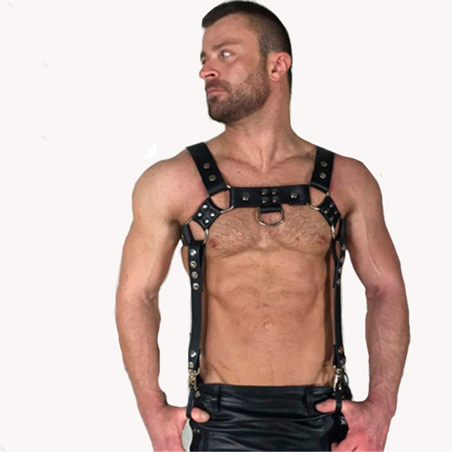 Men Hot Leather Harness Body Bondage Belt Strap BDSM Fetish Underwear