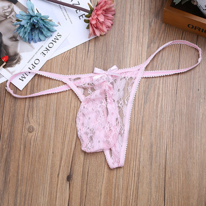 Men Sexy Panties Lingerie Lace Underwear with Bulge Pouch Design