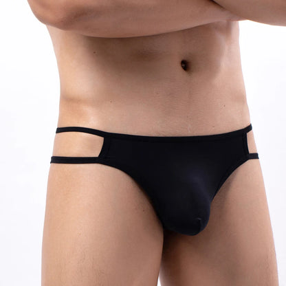 galleryman.com - Men Thong Briefs Double G-String Underwear Black