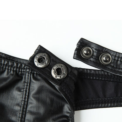 Sexy Male Leather Open Thong Underwear