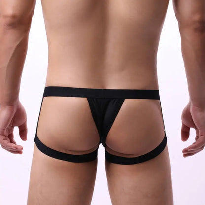 galleryman.com - Sexy Men Stockings Style Jockstrap Panties Underwear Black