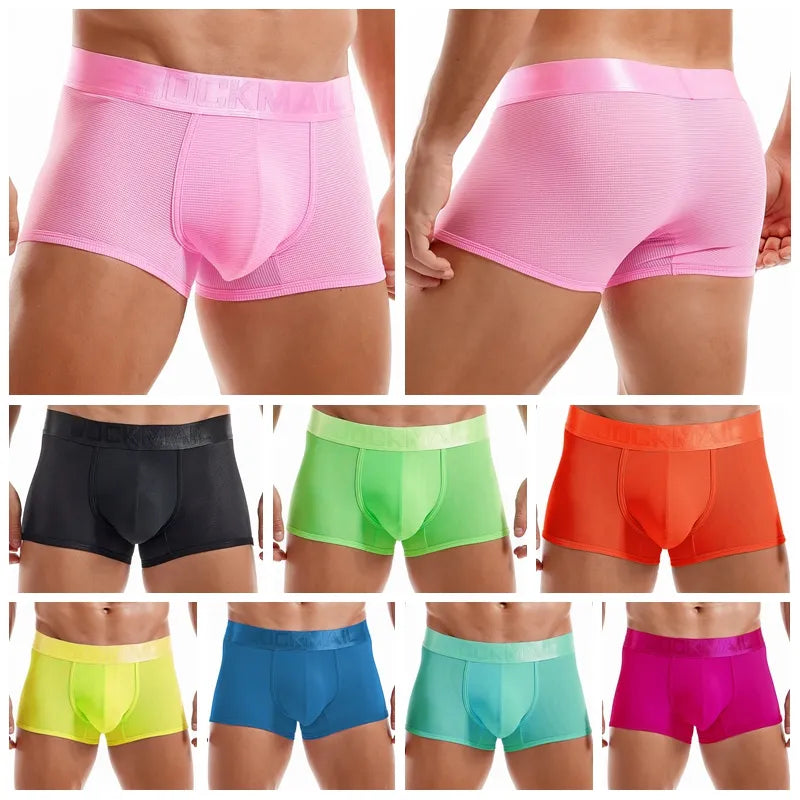 Men Soft Comfortable Mesh Boxer Briefs Underwear