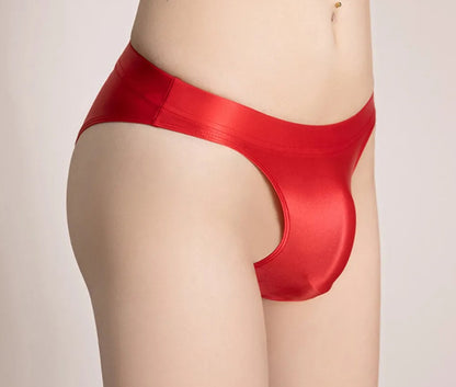 Men's Elastic Pouch Panties Shiny Glossy Underwear