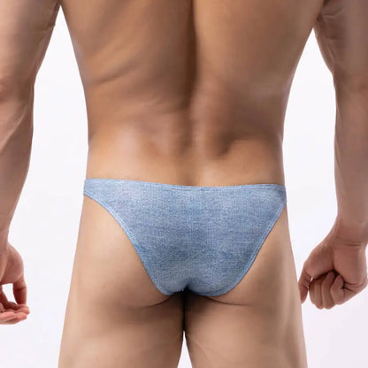 galleryman.com - Men's Briefs Jean Fabric Underwear Light Blue