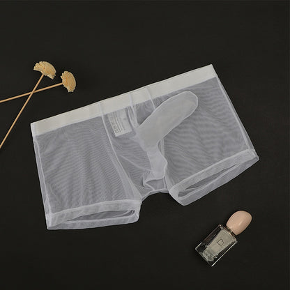 Men's Sexy Translucent Boxer Briefs Elephant Nose Underwear