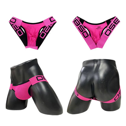 galleryman.com - Men's Sexy Jockstraps Sport Breathable Underwear Pink Fuchsia