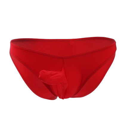 galleryman.com - Men Elephant Nose Briefs Ice Silk Translucent Underwear Red