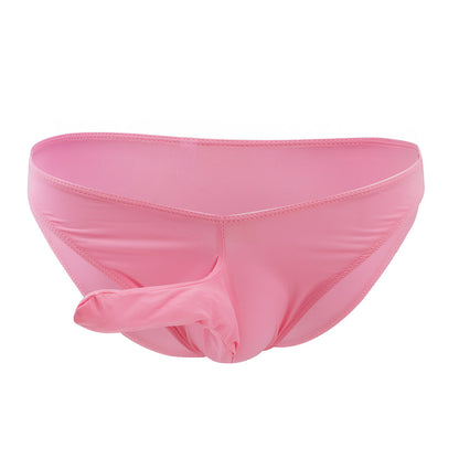 galleryman.com - Men Elephant Nose Briefs Ice Silk Translucent Underwear Pink