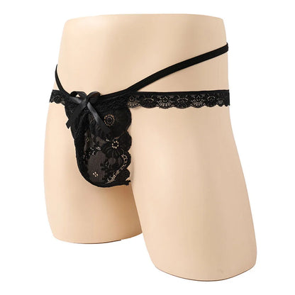 galleryman.com - Sexy Men's Lingerie Lace G-string Thongs Underwear Black