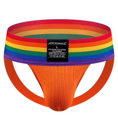 Men Jockstrap Stretch Mesh Pouch with 3 Inch Wide Strip Waistband Underwear