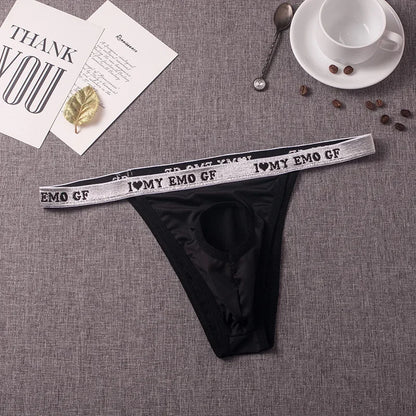 galleryman.com - Men's Briefs G-String Underwear with Banana Ring Hole Black