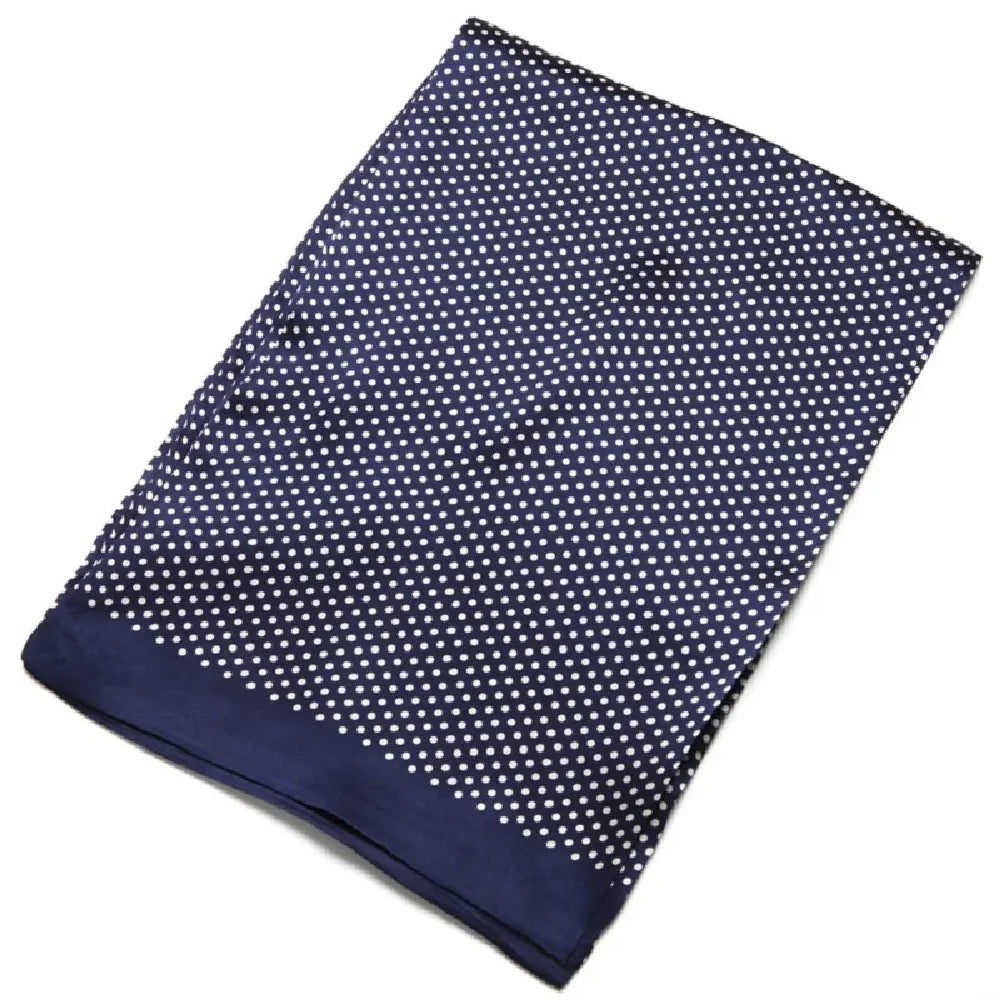 Men's 100% Mulberry Silk Scarf Polka Dot Double Layer Neckerchief Cravat