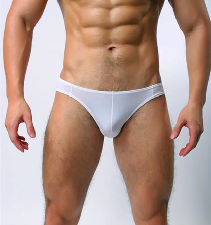 Men Ultra Thin Thong Briefs Low Waist Underwear