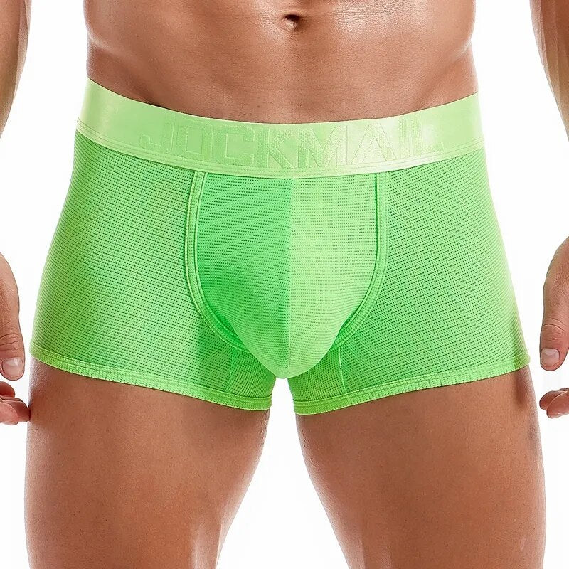 Men Soft Comfortable Mesh Boxer Briefs Underwear