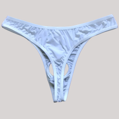 galleryman.com - Men Thong Hollow Out Front Open Hole Underwear White