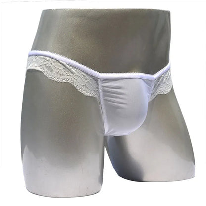 Men's Translucent Sexy Mesh Lace Panties Briefs Underwear