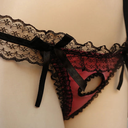 Galleryman.com - Men Women Sexy Panties Open Hole Front Back Underwear Red