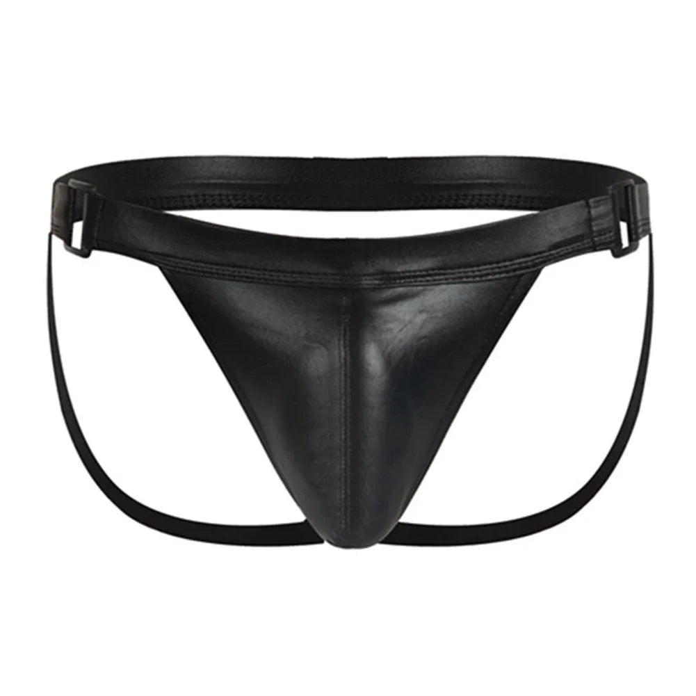 Men Leather Jockstrap Underwear