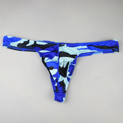 galleryman.com - Men's Sexy Bikini Camouflage Briefs Thong Blue
